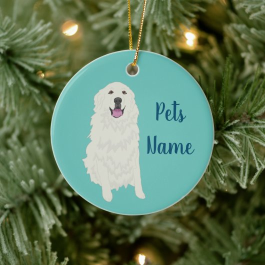 Aangepaste Grote Pyreneeën Keramisch Ornament (Boom)