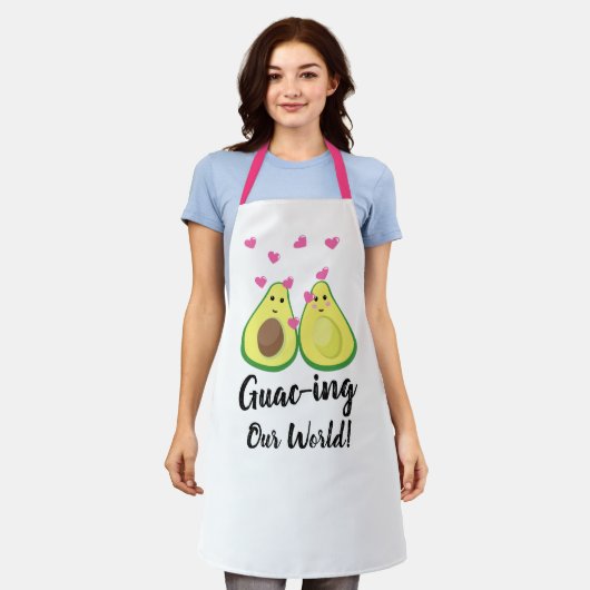 Aangepaste Guac-ing Onze Wereld: Romantische Avoca Schort (Gedragen)