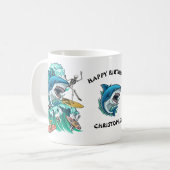 Aangepaste haaiengolf koffiemok (Voorkant links)