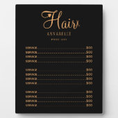 Aangepaste haarsalon logo prijslijst fotoplaat (Voorkant)