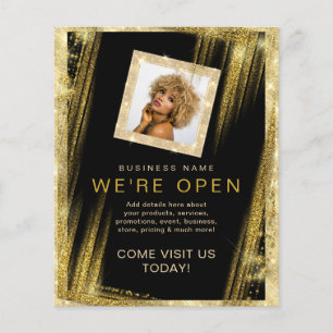 Aangepaste haarzalf op maat - zwart goud flyer