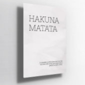 Aangepaste Hakuna Matata Self Love Wall Poster