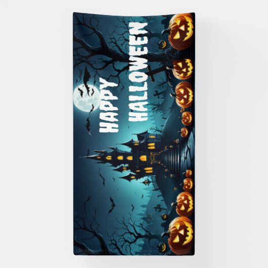 Aangepaste Halloween Banner, Fright Night Gothic Spandoek (Verticaal)