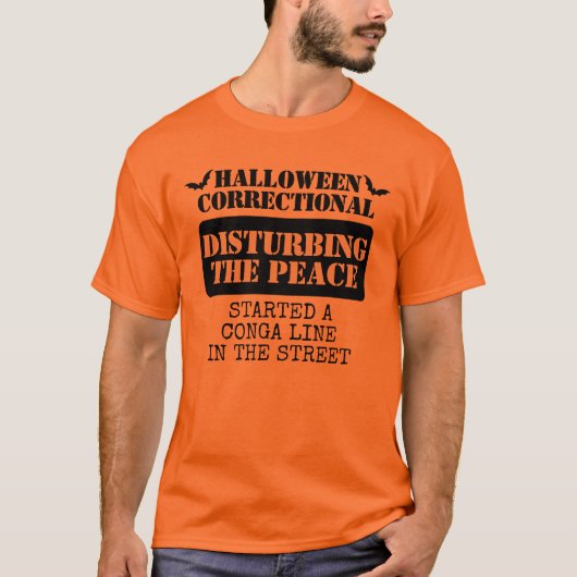 Aangepaste Halloween Correctional Inmate Group T-shirt (Voorkant)
