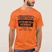 Aangepaste Halloween Correctional Inmate Group T-shirt (Voorkant)