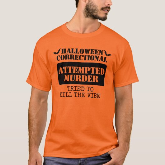 Aangepaste Halloween Correctional Inmate Group T-shirt (Voorkant)