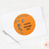 Aangepaste Halloween Danse Macabre Skeleton Pumpki Ronde Sticker (Envelop)