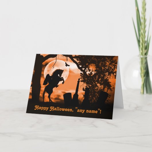 Aangepaste halloween headless Horseman Fun Naam to Kaart (Voorkant)