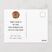 Aangepaste Halloween Kat Heks Broomstick Briefkaart (Achterkant)