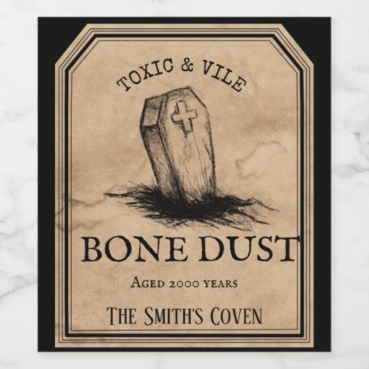 aangepaste halloween partij Apothecaire optie graf Wijn Etiket (Enkel label)