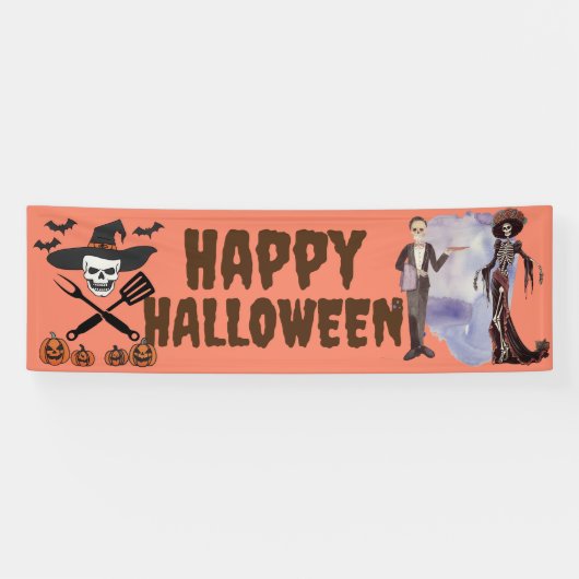 Aangepaste Halloween Party Banners, UGGG Skelton P Spandoek (Horizontaal)