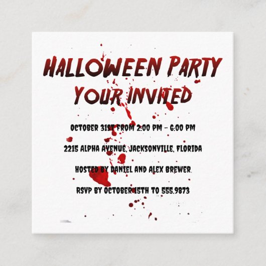 Aangepaste Halloween Party Invite Pyscho Informatiekaartje (Voorkant)