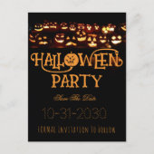 Aangepaste Halloween Party Save De Datum Pompoen Aankondigingskaart (Voorkant)