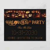 Aangepaste Halloween Party Save De Datum Pompoen Aankondigingskaart (Voorkant)