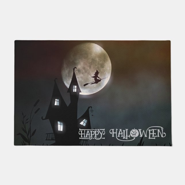 Aangepaste Halloween Schattige Spooky Whimsical Bl Deurmat (Voorkant)