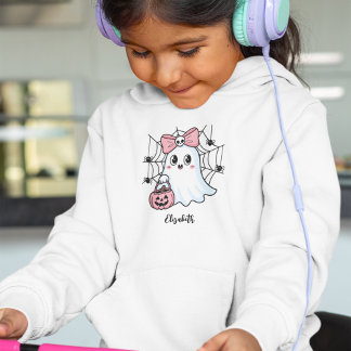 Aangepaste Halloween Schattigee Ghost Girls Sweats T-shirt