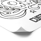 Aangepaste Halloween schedel & pompoen kleurplaat Poster (Hoek)