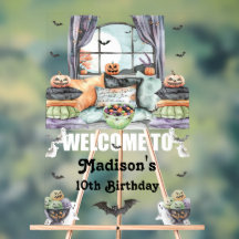 Aangepaste Halloween Sleepover Welkomstbord