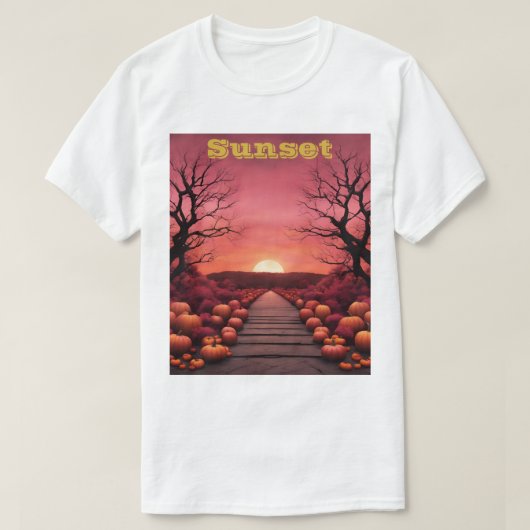 Aangepaste Halloween Sunset T-shirt (Design voorkant)
