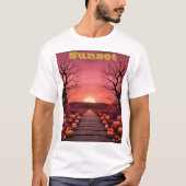Aangepaste Halloween Sunset T-shirt (Voorkant)