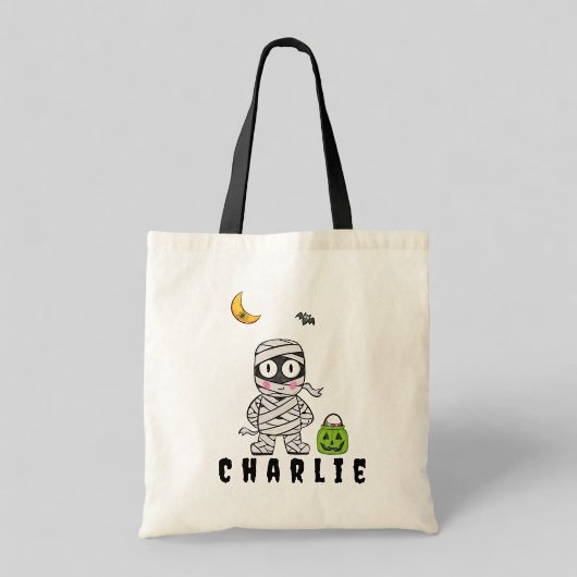 Aangepaste Halloween Trick or treat Mummy Bat Spid Tote Bag