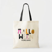 Aangepaste Halloween Trick or treat Mummy Pumpkin Tote Bag (Voorkant)