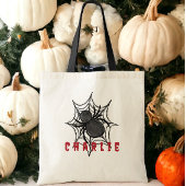 Aangepaste Halloween Trick or treat Spinnenweb Tote Bag