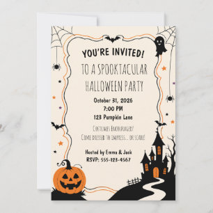 Aangepaste Halloween-uitnodiging Griezelfeest Kaart
