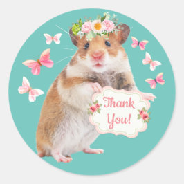 Aangepaste hamster / muis dank u ronde sticker