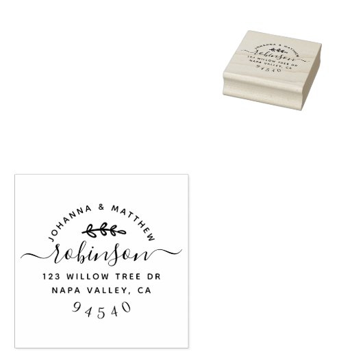 Aangepaste hand geletterd script bruiloft retour a 	rubberstempel (Gestempeld)