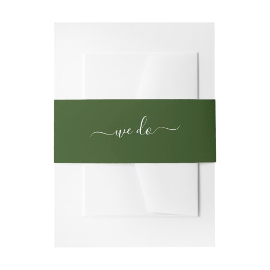Aangepaste hand geletterde tekst We doen Sage Gree Uitnodigingen Wikkel (Voorkant Voorbeeld)
