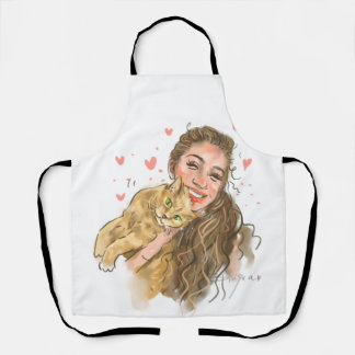 Aangepaste hand - getekend Schort | Gepersonalisee