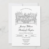 Aangepaste Hand getrokken Locatie Manor Illustrati Kaart (Voorkant)