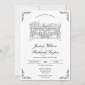 Aangepaste Hand getrokken Locatie Manor Illustrati Kaart (Voorkant)