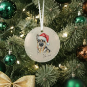 Aangepaste Hand Tekening Duitse Herder Portret Glas Ornament