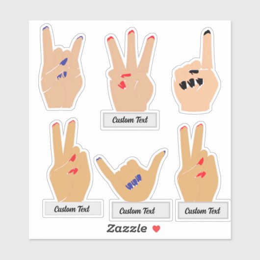 Aangepaste hand, vingersticker sticker (Vel)