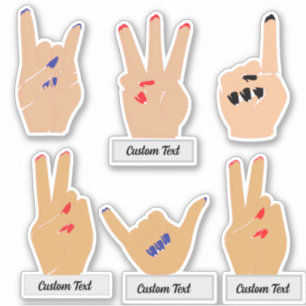 Aangepaste hand, vingersticker sticker
