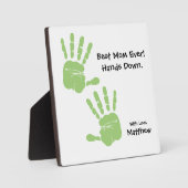 Aangepaste handafdruk kunst Beste moeder ooit Hand Fotoplaat (Voorkant)