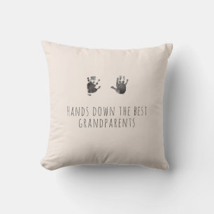 Aangepaste handafdrukken Beste grootouders Cadeau Kussen