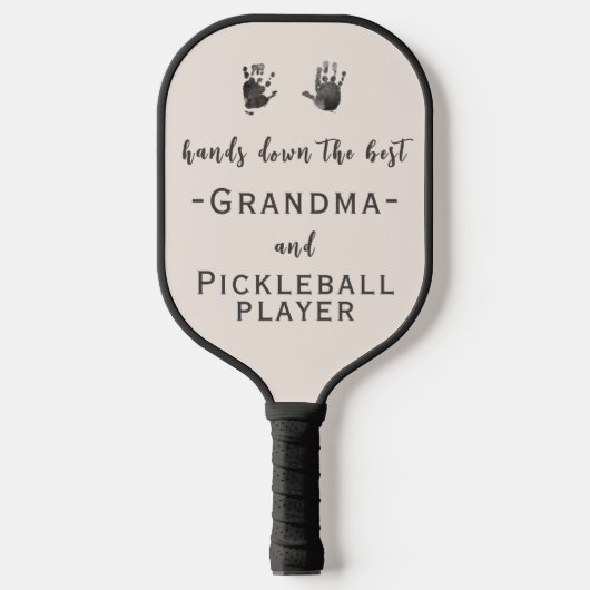 Aangepaste handafdrukken Beste oma Pickleball Paddle (Voorkant)
