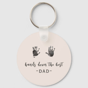 Aangepaste handafdrukken Beste vader Sleutelhanger