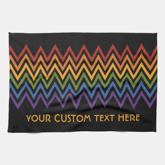 Aangepaste handdoek voor regenboogChevron Pattern (Horizontaal)
