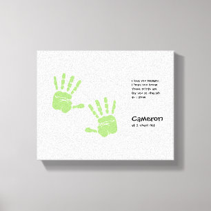 Aangepaste handdrukkunst van kind met naam, gedich canvas afdruk