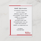 Aangepaste handelskaart #1 visitekaartje (Achterkant)