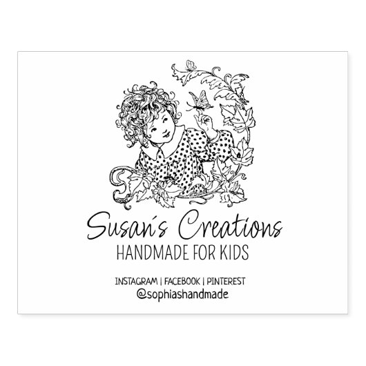 Aangepaste handgemaakte creaties, klapbaar kind 	rubberstempel (Afrduk)