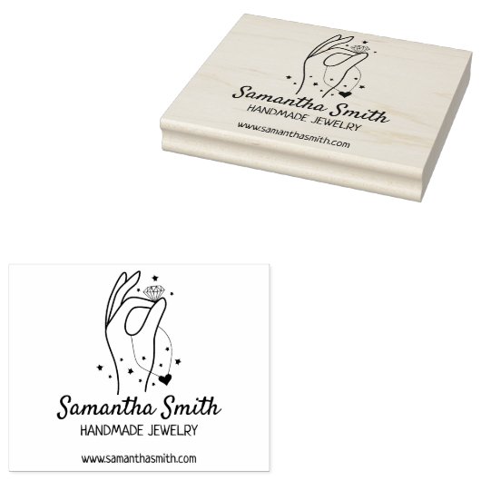 Aangepaste handgemaakte juwelen, groot 	rubberstempel (Gestempeld)