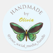 Aangepaste handgemaakte labels met vlinderillustra (Voorkant)