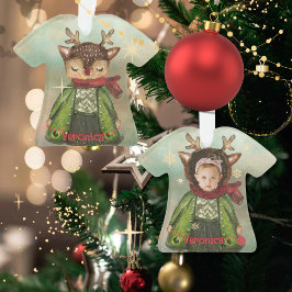 Aangepaste handgeschilderde herten foto Kinder Ornament