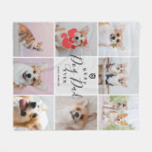 Aangepaste handgeschreven beste hond pa 8 Foto Fleece Deken (Voorkant (Horizontaal))