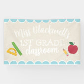 Aangepaste handgeschreven lerarennaam Classroom Sc Spandoek (Horizontaal)